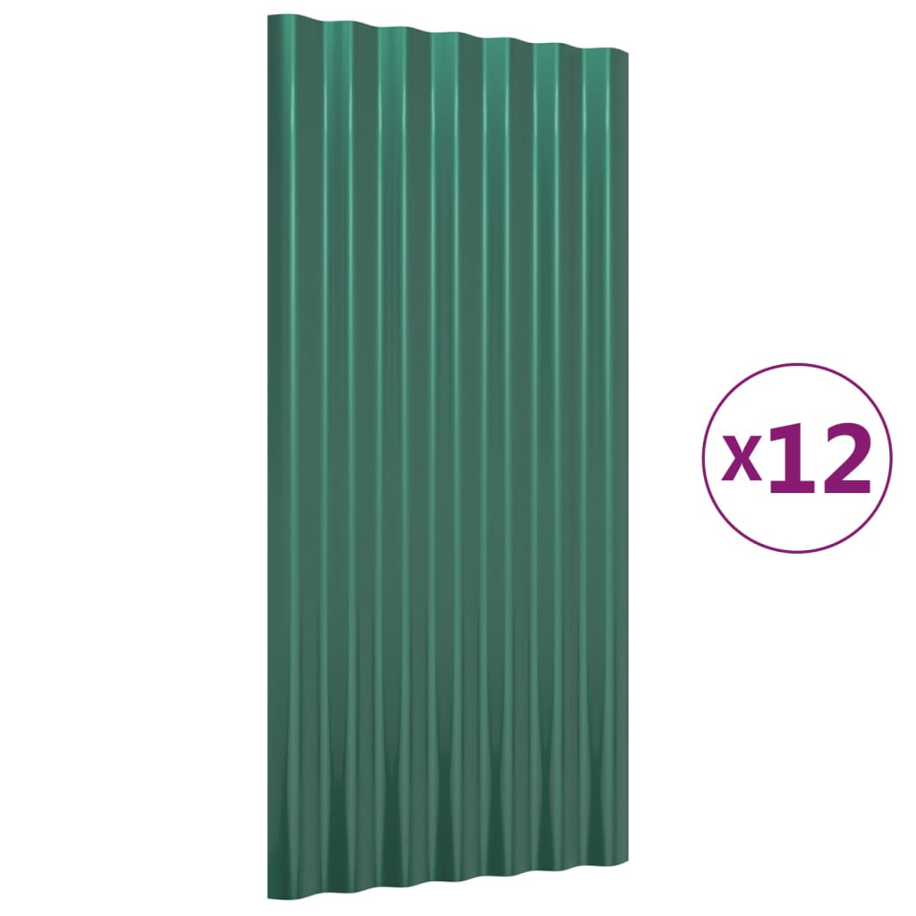 vidaXL Panele dachowe, 12 szt., malowana proszkowo stal, 80x36 cm