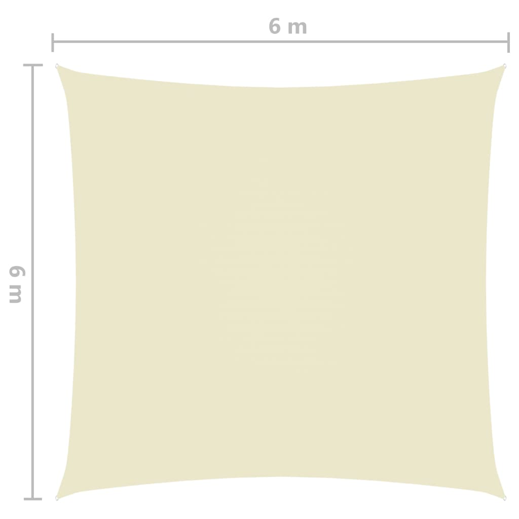 vidaXL Żagiel ogrodowy, tkanina Oxford, kwadratowy, 6x6 m, kremowy
