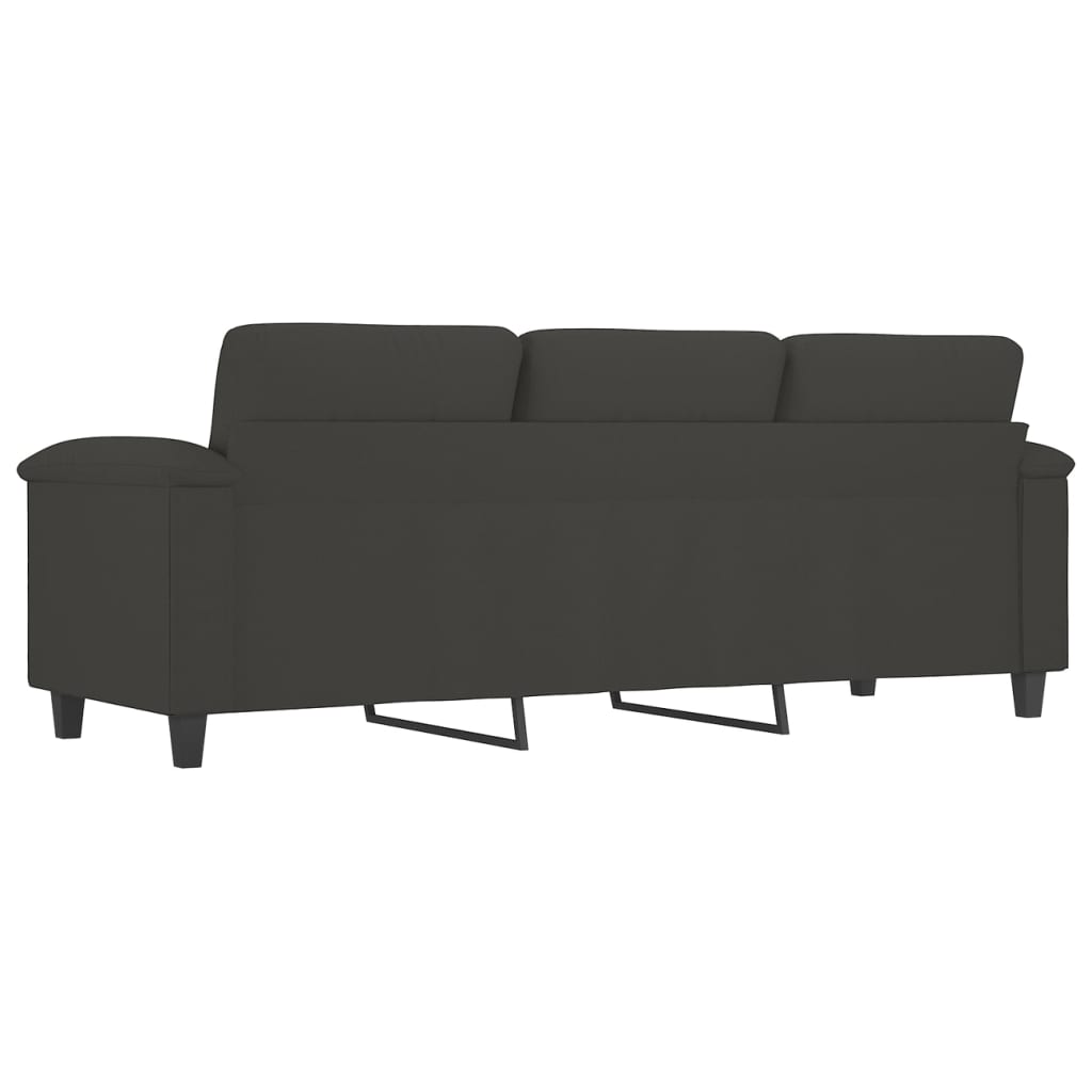 vidaXL 3-osobowa sofa, ciemnoszary, 180 cm, tapicerowana mikrofibrą