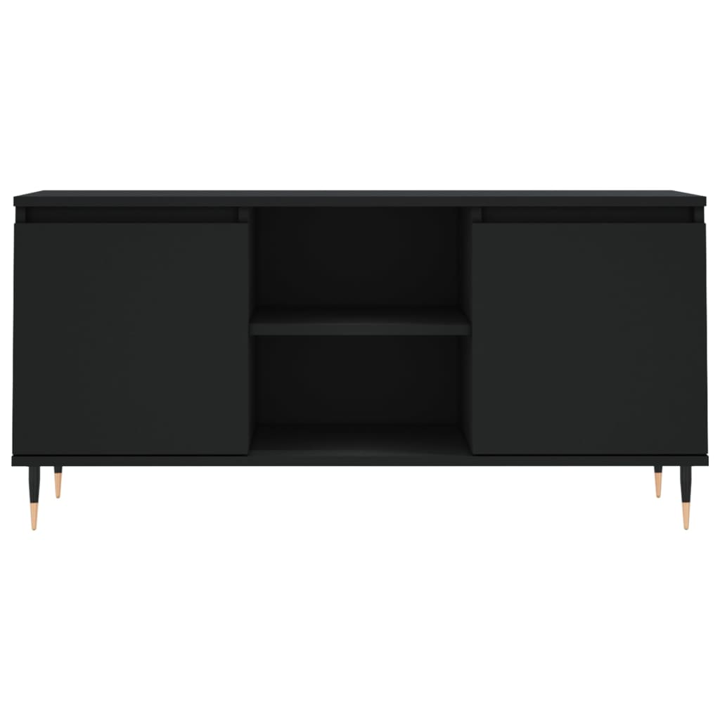 vidaXL Szafka pod TV, czarna, 104x35x50 cm, materiał drewnopochodny