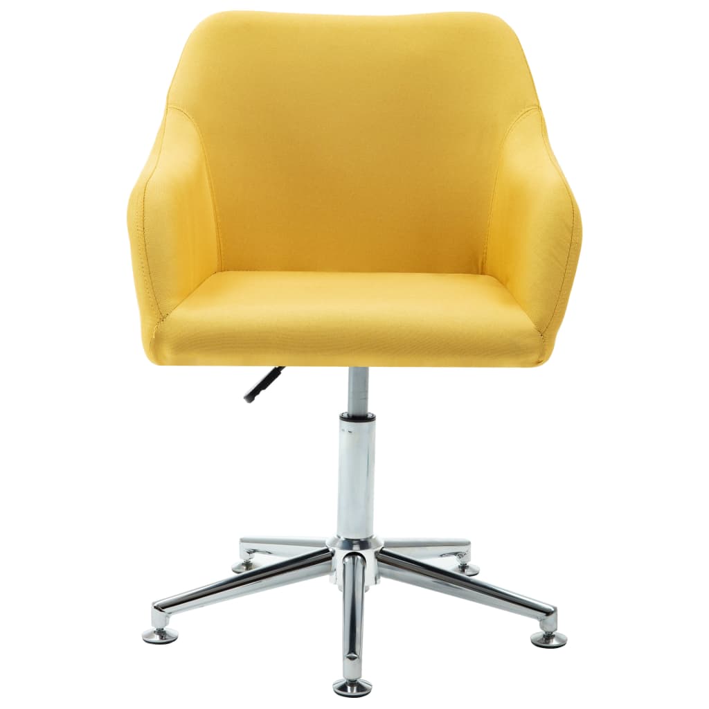 vidaXL Obrotowe krzesło do jadalni, żółte, tkanina