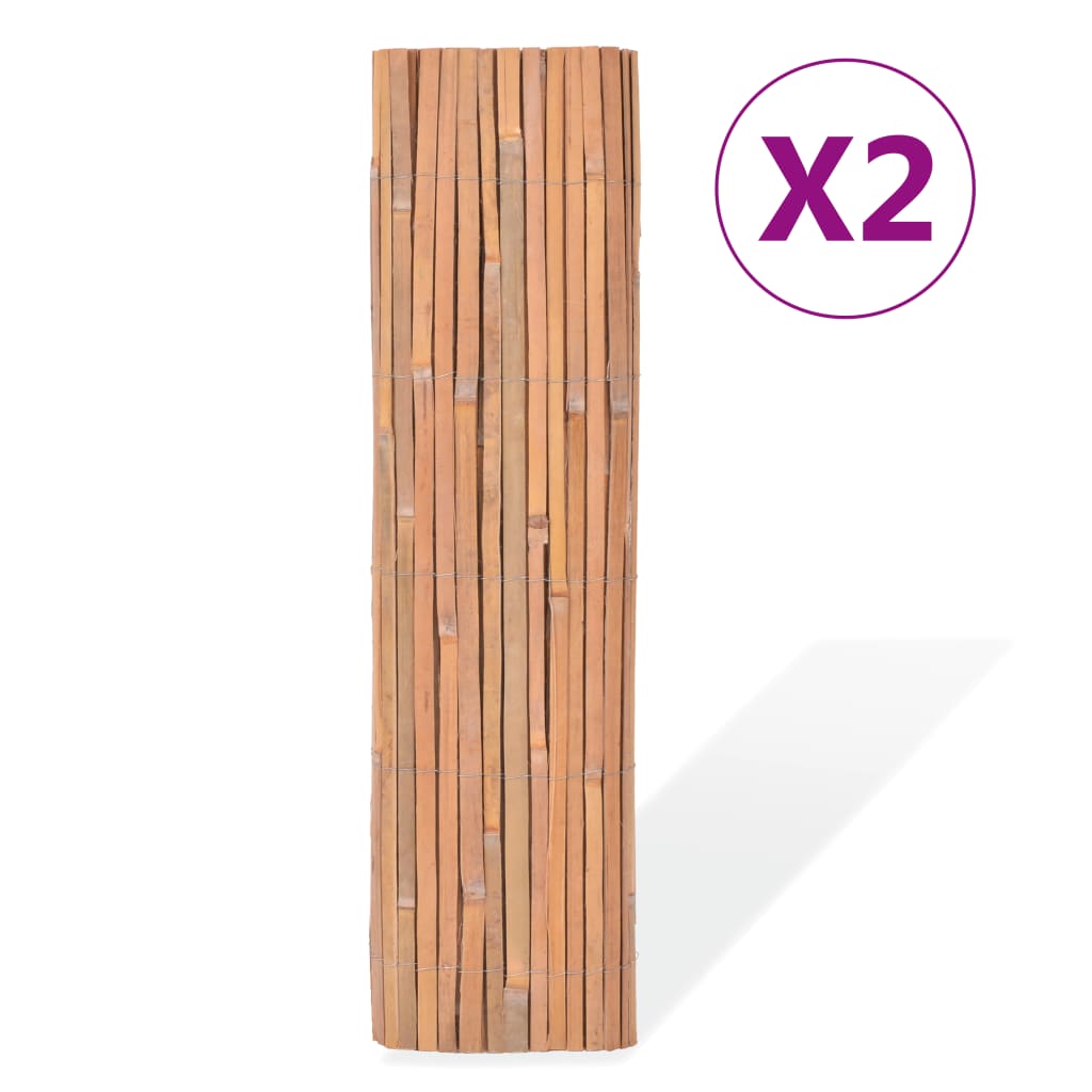 vidaXL Panele ogrodzeniowe z bambusa, 2 szt., 100x400 cm