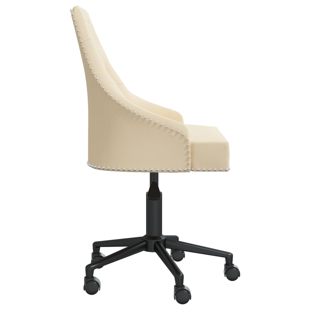 vidaXL Obrotowe krzesła stołowe, 6 szt., kremowe, obite aksamitem
