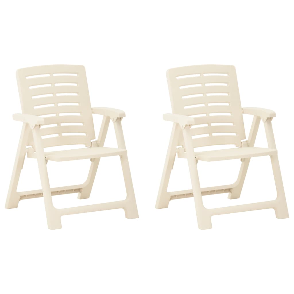 vidaXL Krzesła ogrodowe, 2 szt., plastikowe, białe