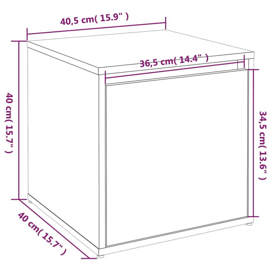 vidaXL Puf z szufladą, kolor dąb sonoma, 40,5x40x40 cm