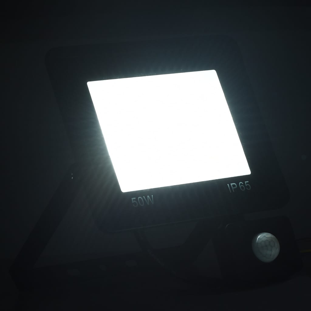 vidaXL Reflektor LED z czujnikiem, 50 W, zimne białe światło