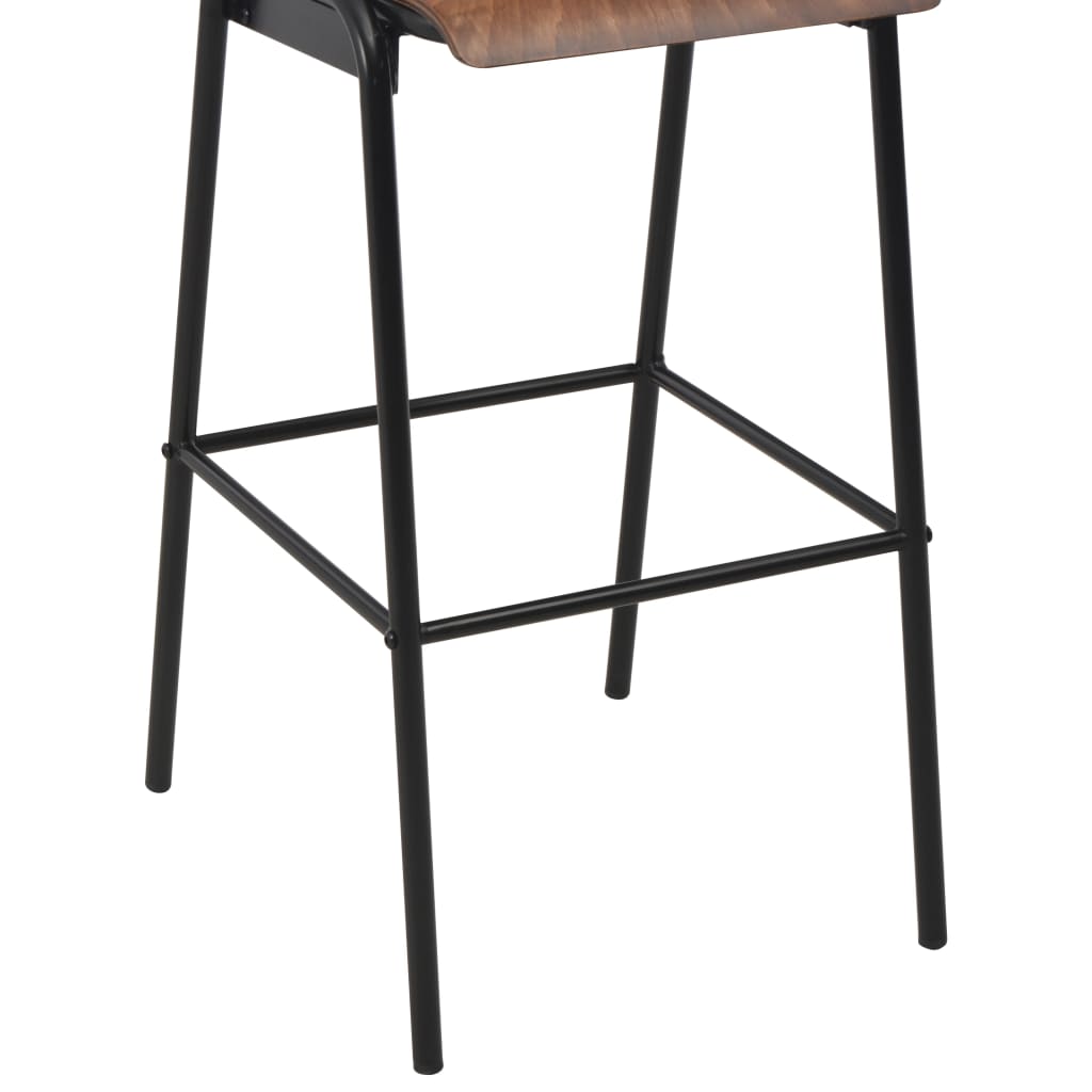 vidaXL Krzesła barowe, 2 szt., brązowe, sklejka i stal