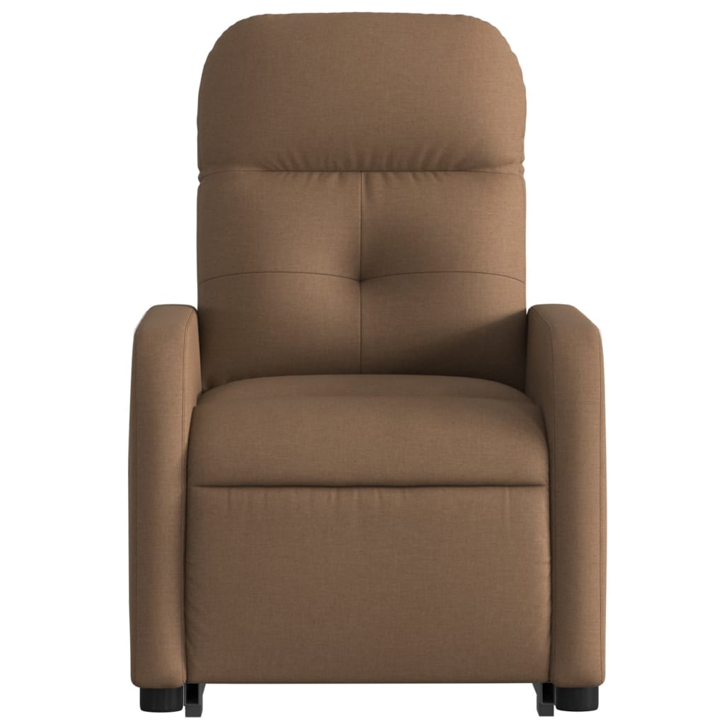 vidaXL Podnoszony fotel masujący, elektryczny, rozkładany, brązowy