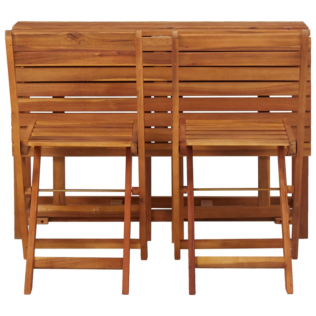 vidaXL Ogrodowy stół z donicą i 2 krzesłami bistro, drewno akacjowe