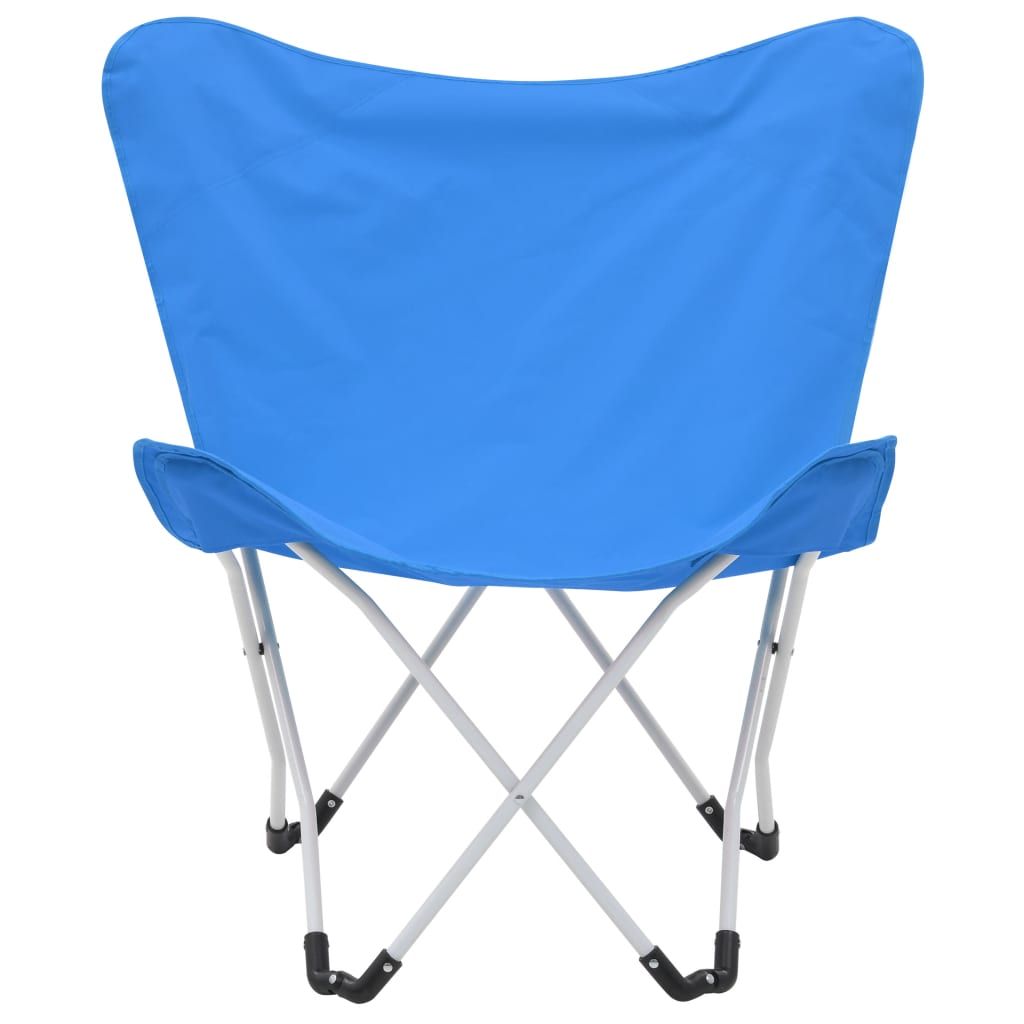 vidaXL Krzesła turystyczne motyle, 2 szt., składane, niebieskie