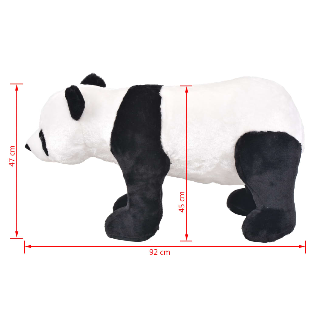 vidaXL Pluszowa panda, stojąca, czarno-biała, XXL