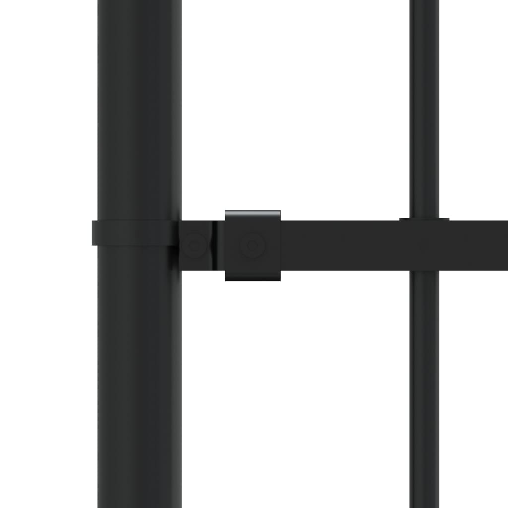vidaXL Ogrodzenie z grotami, czarne, 190 cm, malowana proszkowo stal