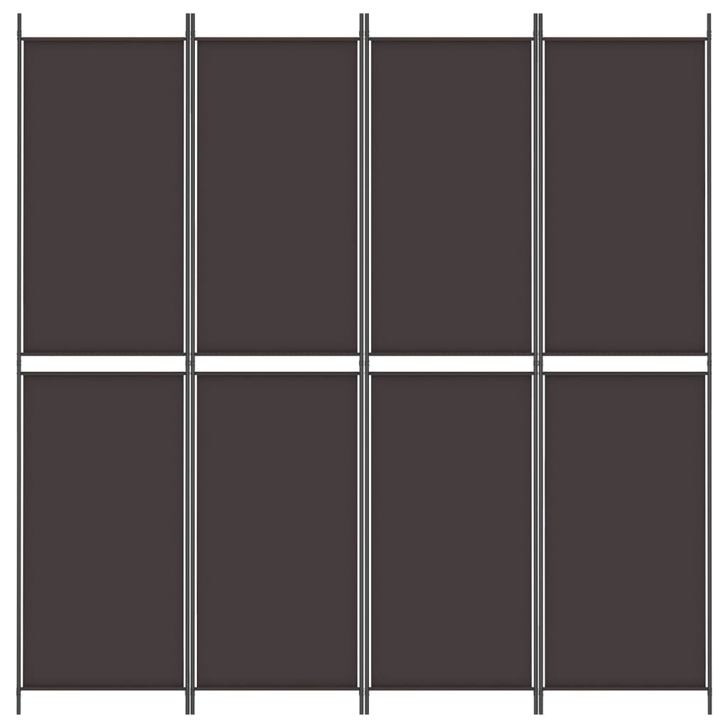 vidaXL Parawan 4-panelowy, brązowy, 200x220 cm, tkanina