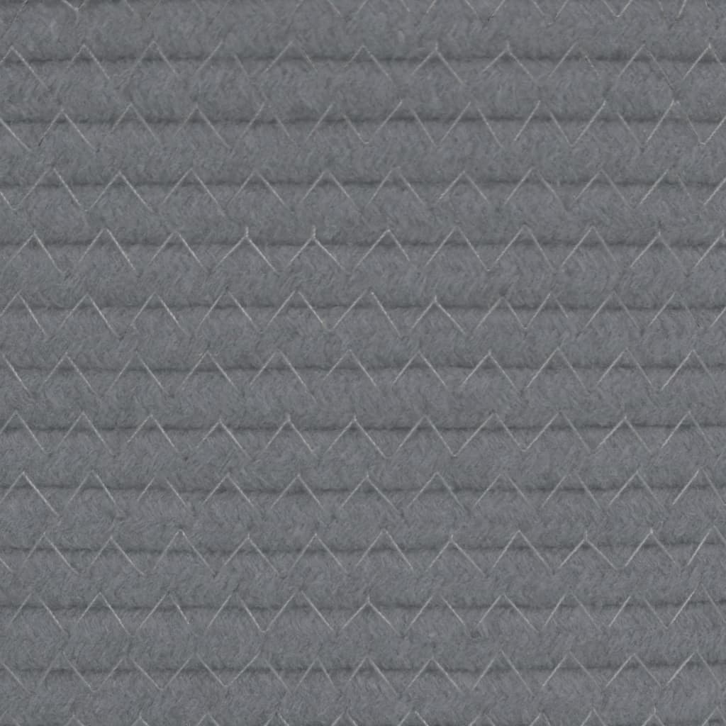 vidaXL Kosze do przechowywania, 2 szt, szaro-białe, Ø28x28 cm, bawełna