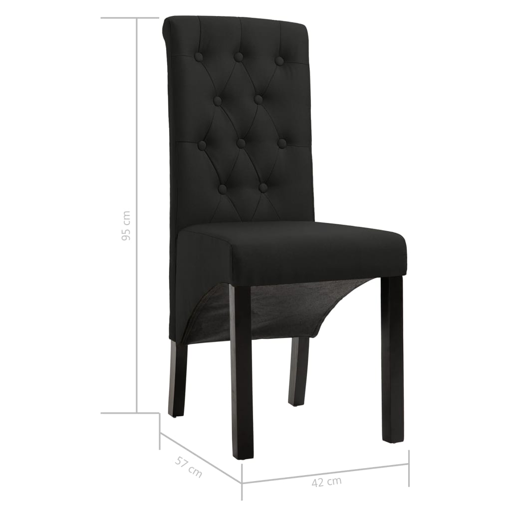 vidaXL Krzesła stołowe, 6 szt., czarne, obite tkaniną