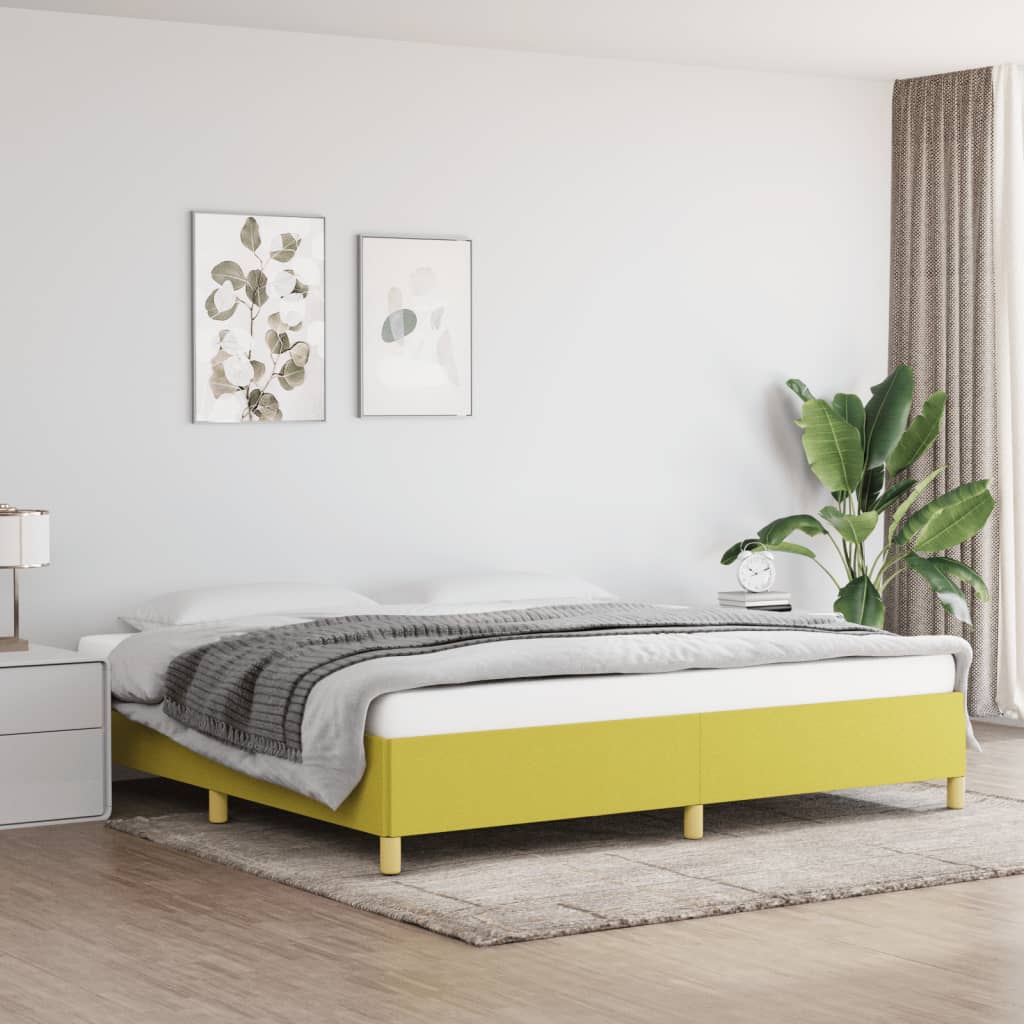 vidaXL Rama łóżka, zielona, 200x200 cm, obita tkaniną
