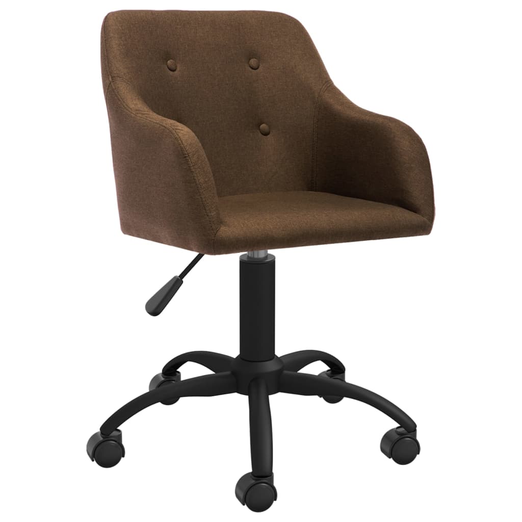 vidaXL Obrotowe krzesło stołowe, brązowe, tapicerowane tkaniną