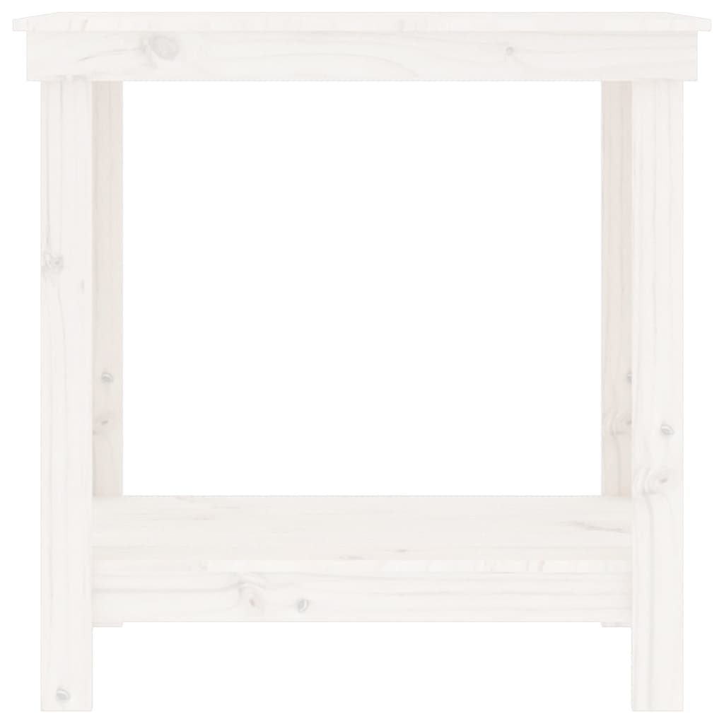 vidaXL Stół roboczy, biały, 80x50x80 cm, lite drewno sosnowe