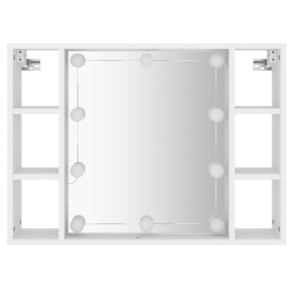vidaXL Szafka z lustrem i oświetleniem LED, biała, 76x15x55 cm