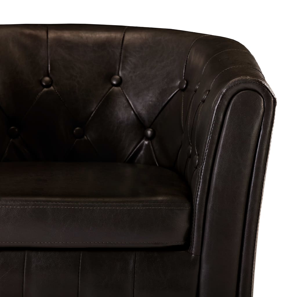 vidaXL Fotel z podnóżkiem, brązowy, sztuczna skóra