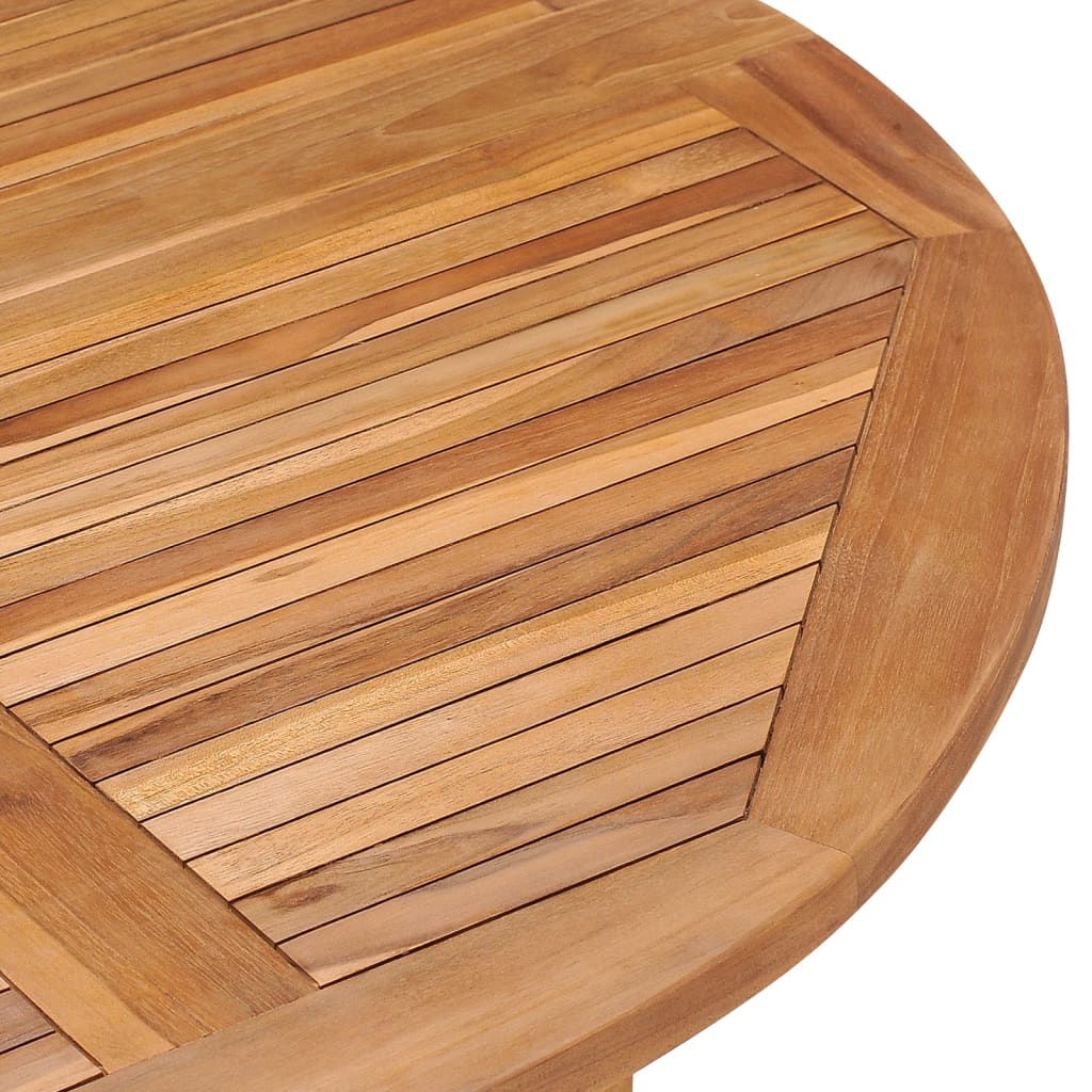vidaXL Składany stół ogrodowy, Ø110x75 cm, lite drewno tekowe