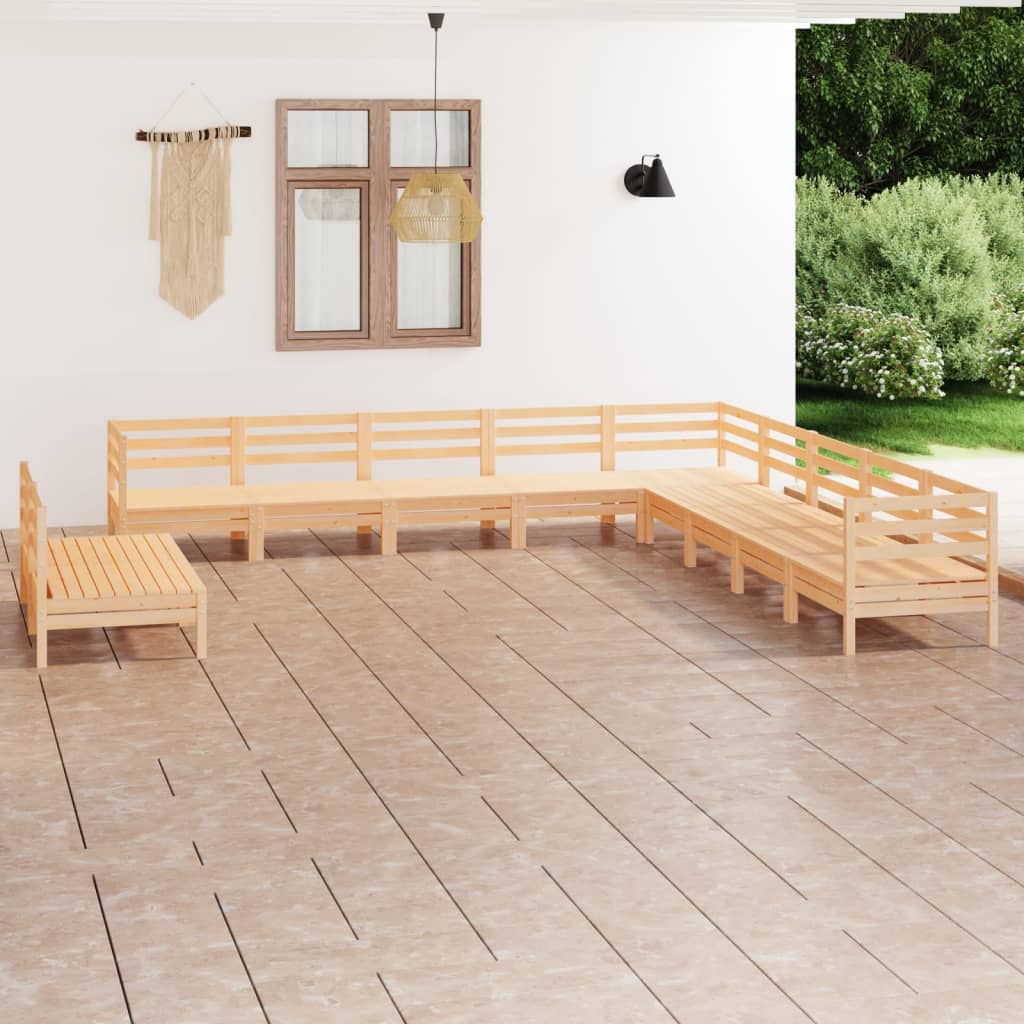 vidaXL 11-cz. zestaw wypoczynkowy do ogrodu, lite drewno sosnowe