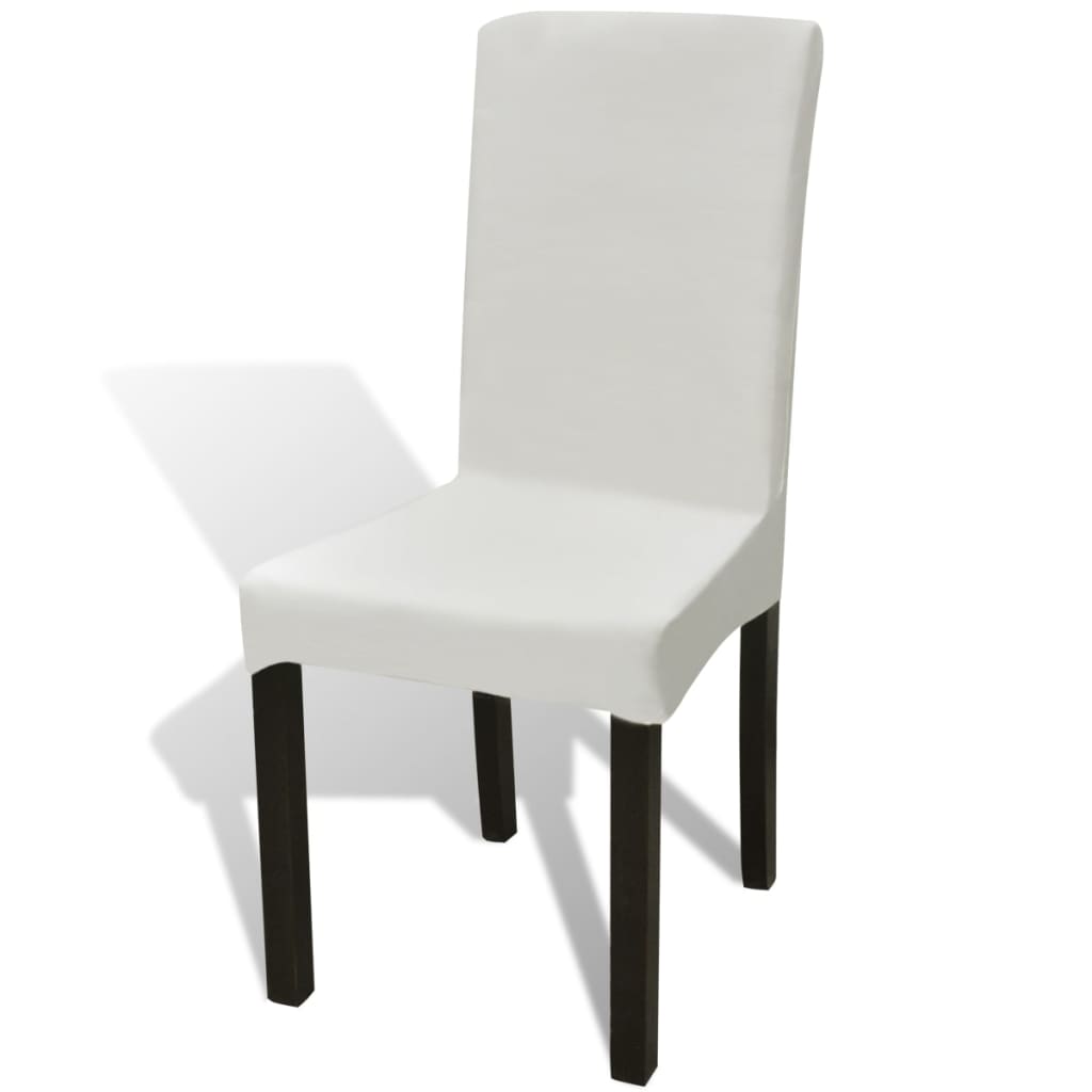 vidaXL Elastyczne pokrowce na krzesło w prostym stylu kremowe, 4 szt.