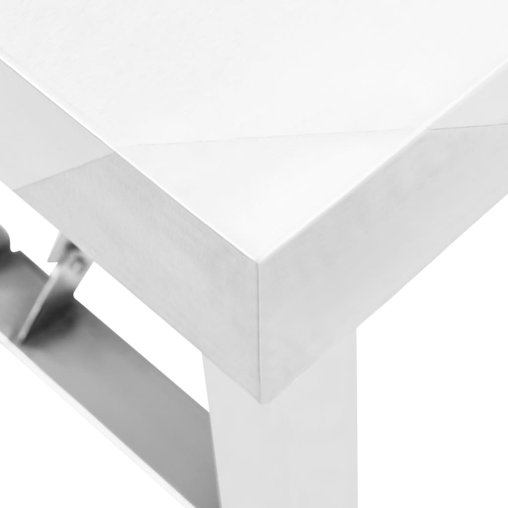 vidaXL Kuchenny, składany stół roboczy, 100x60x80 cm, stal nierdzewna