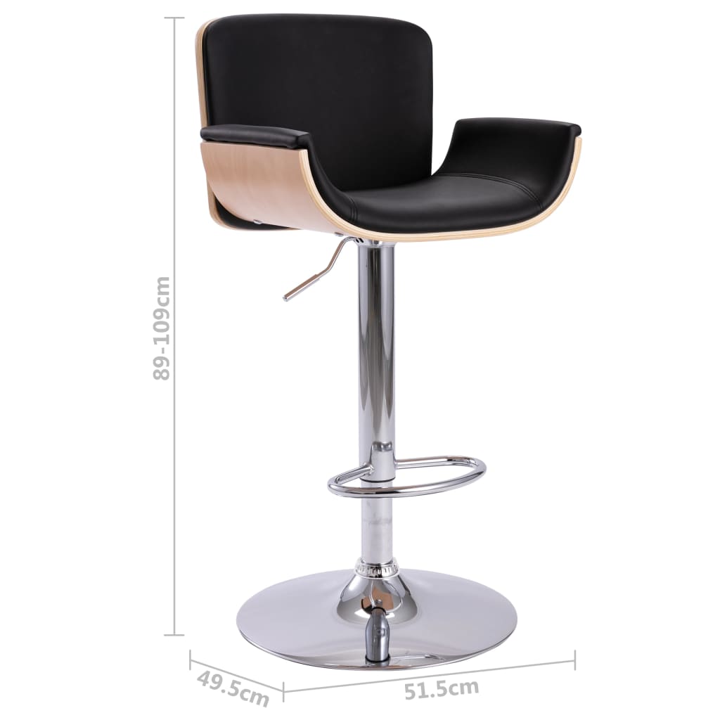 vidaXL Krzesło barowe, czarne, sztuczna skóra