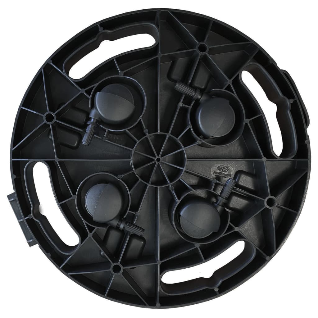 vidaXL Podstawki pod donicę, z kółkami, 3 szt., 30 cm, czarne, 170 kg