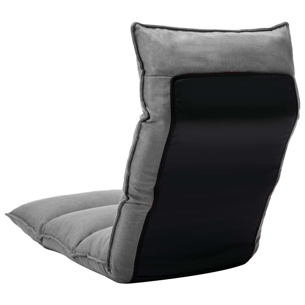 vidaXL Składane krzesło podłogowe, jasnoszare, tkanina