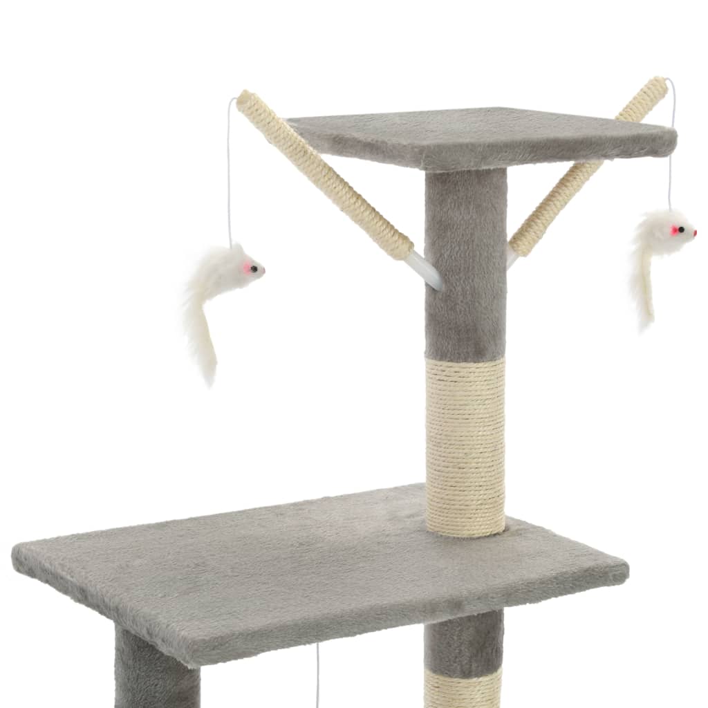vidaXL Drapak dla kota z sizalowymi słupkami, 138 cm, szary