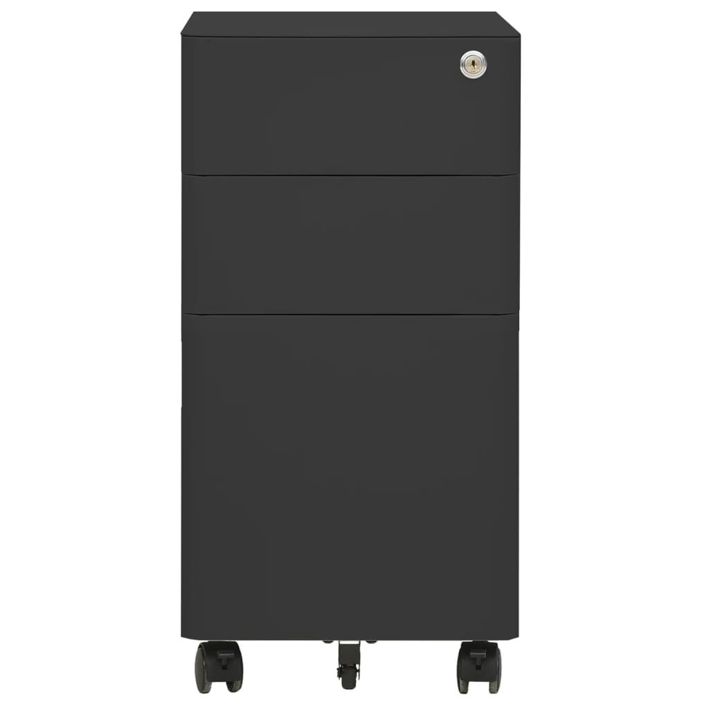 vidaXL Mobilna szafka kartotekowa, antracytowa, 30x45x59 cm, stalowa