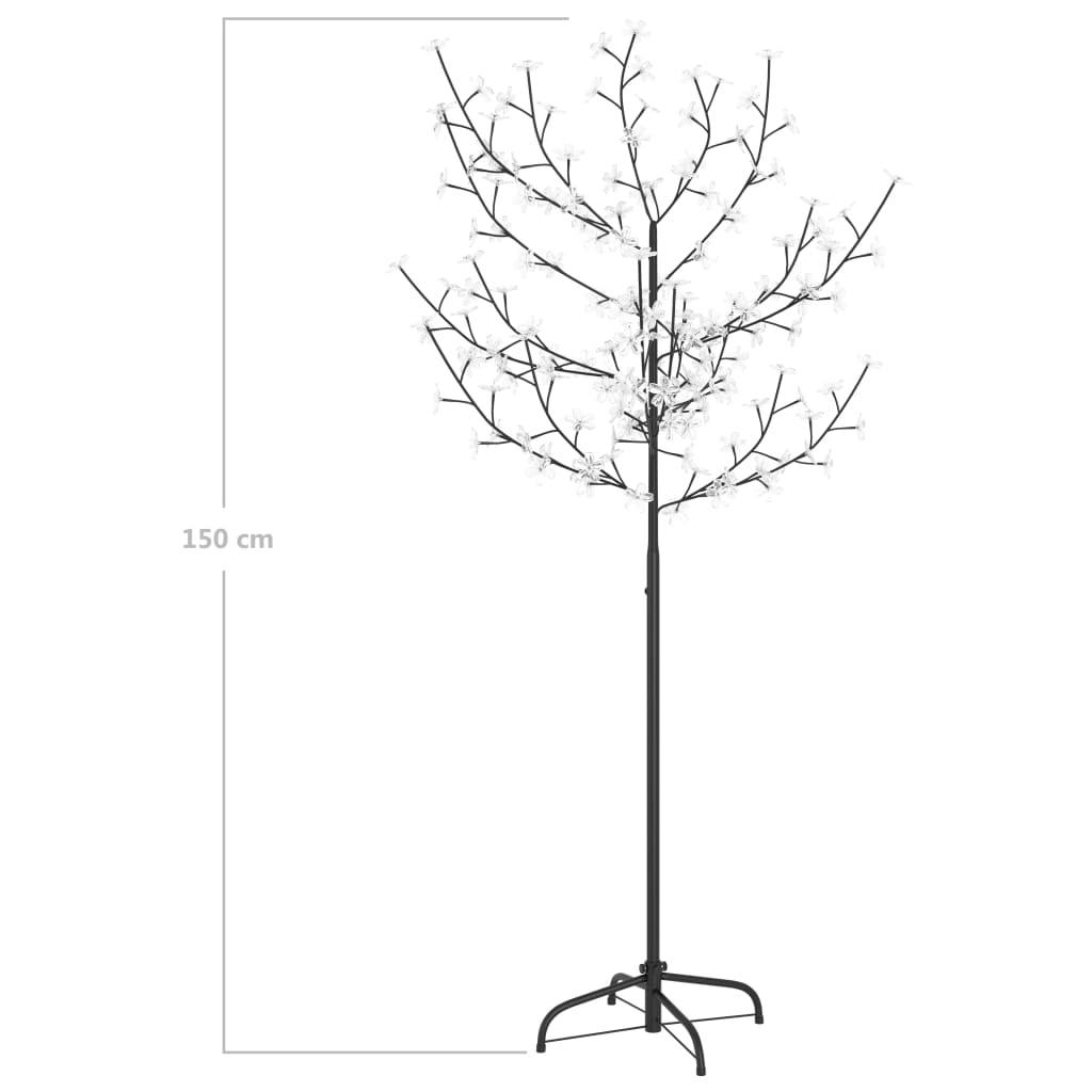 vidaXL Drzewko z lampkami, 120 LED, ciepły biały, kwiat wiśni, 150 cm