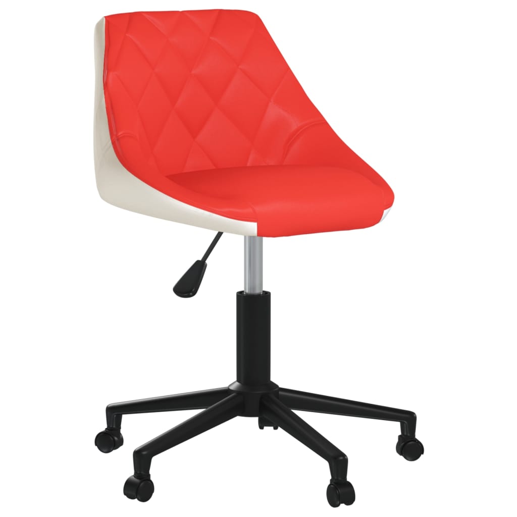 vidaXL Obrotowe krzesła stołowe, 2 szt., czerwiono-białe, ekoskóra