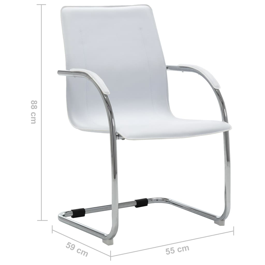 vidaXL Krzesło biurowe, wspornikowe, białe, sztuczna skóra