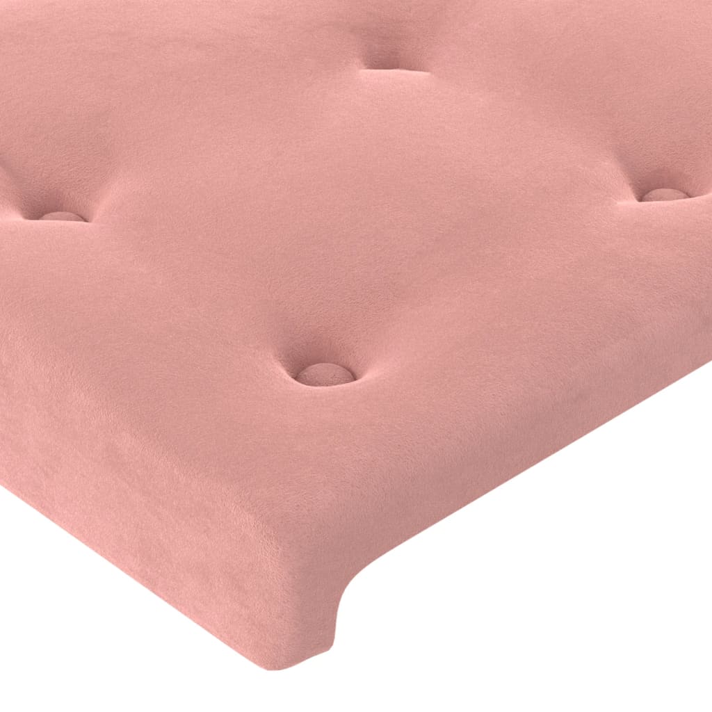 vidaXL Zagłówek do łóżka z LED, różowy, 80x5x118/128 cm, aksamit