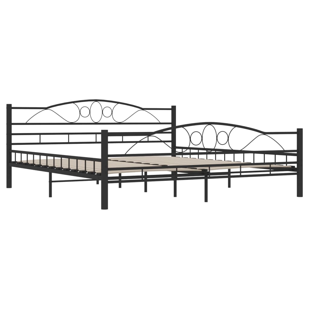 vidaXL Rama łóżka, czarna, stalowa, 180 x 200 cm