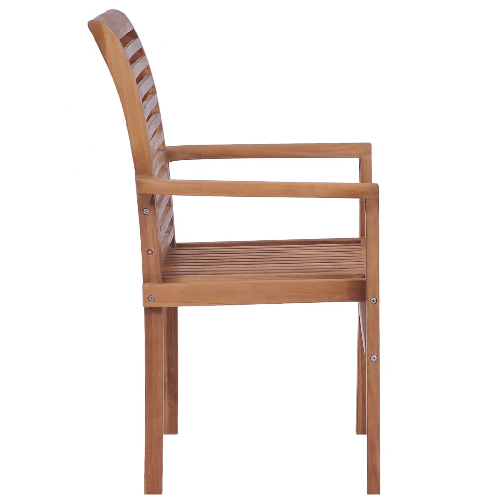 vidaXL Sztaplowane krzesła do jadalni, 2 szt., lite drewno tekowe