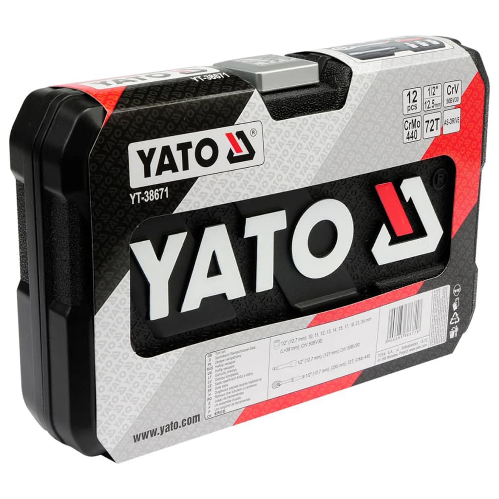 YATO Zestaw 12 kluczy nasadowych, YT-38671