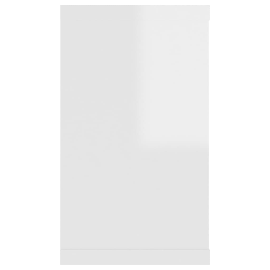 vidaXL Półki ścienne kostki, 2 szt., białe z połyskiem, 80x15x26,5 cm