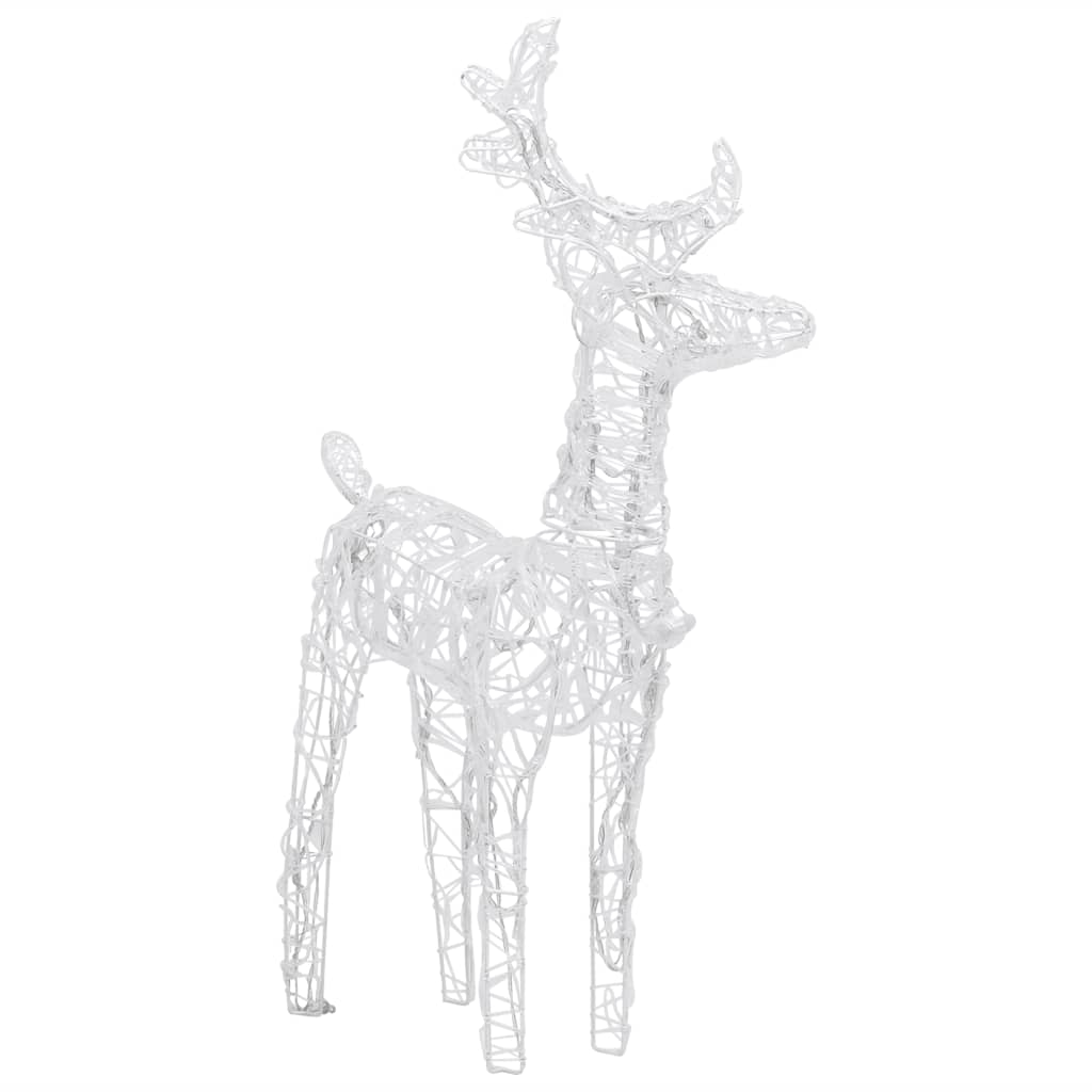 vidaXL Świąteczna dekoracja: renifery z saniami, 280x28x55 cm, akryl