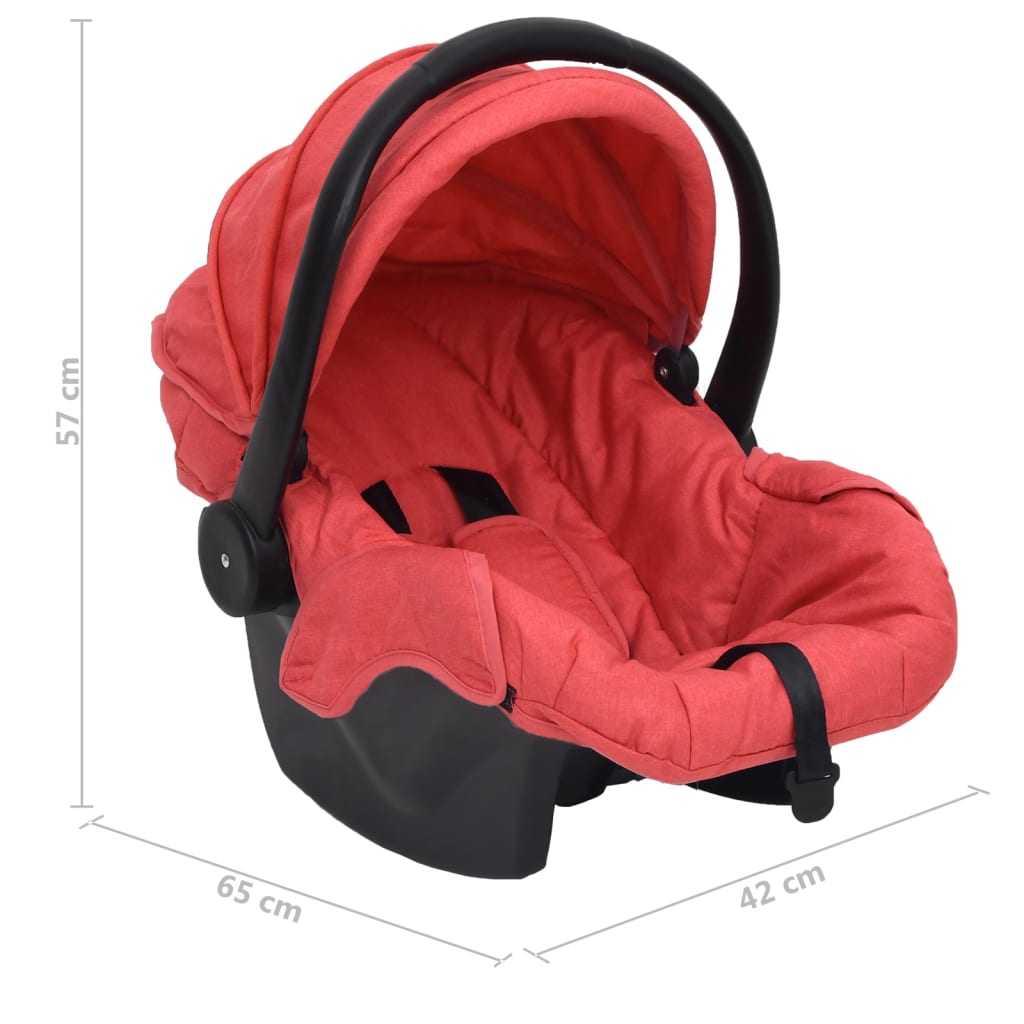 vidaXL Fotelik niemowlęcy do samochodu, czerwony, 42x65x57 cm