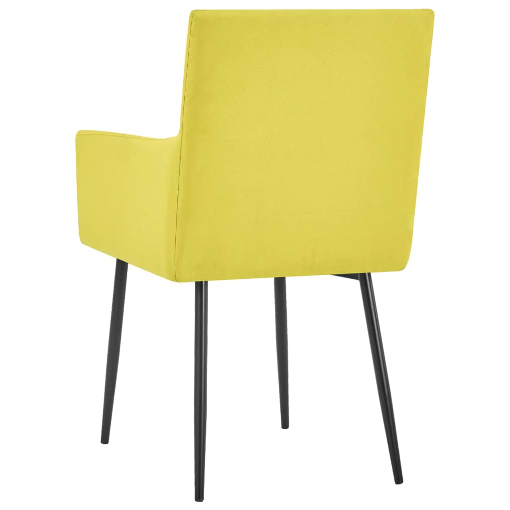 vidaXL Krzesła stołowe z podłokietnikami, 6 szt., żółte, obite tkaniną