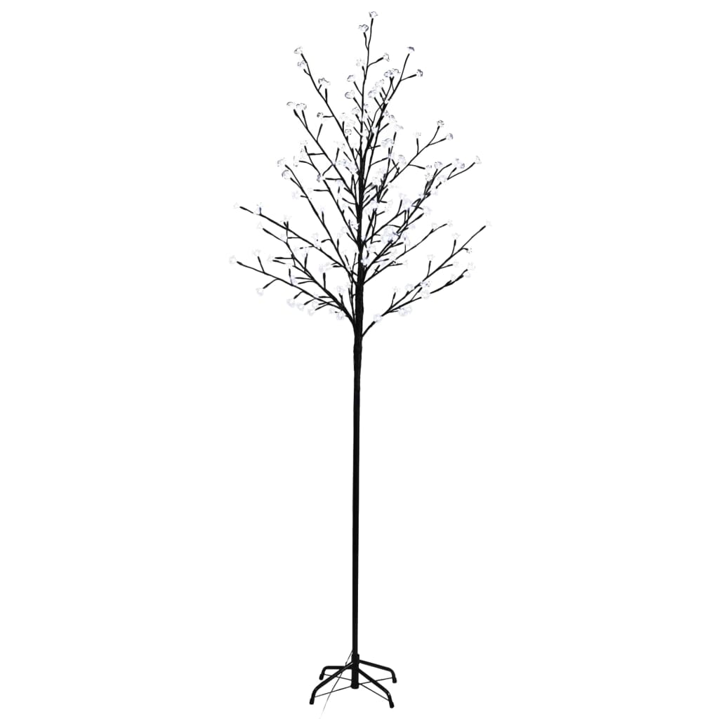 vidaXL Drzewko z lampkami LED, białe światło, kwiat wiśni, 180 cm