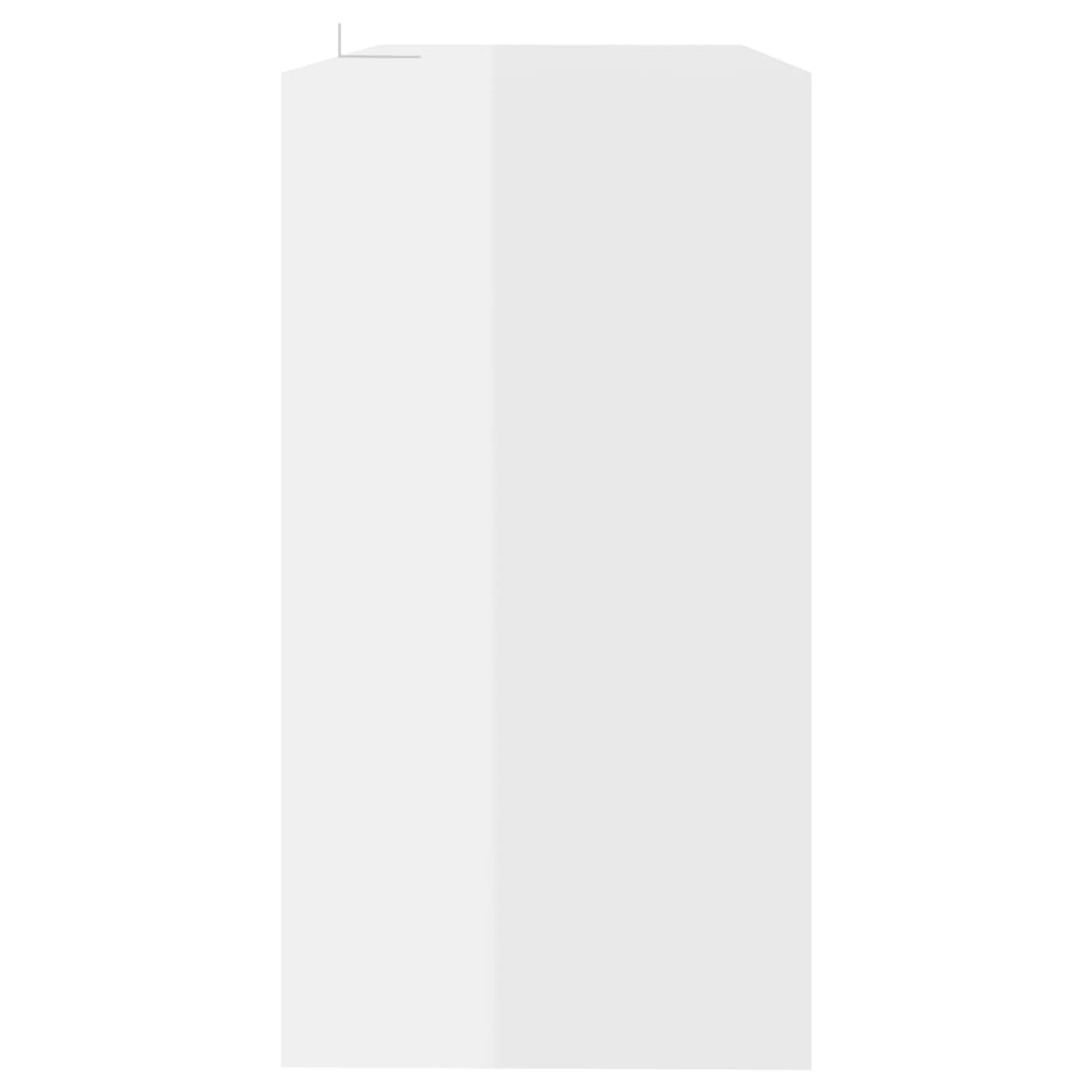 vidaXL Stolik konsolowy, biały, wysoki połysk, 89x41x76,5 cm