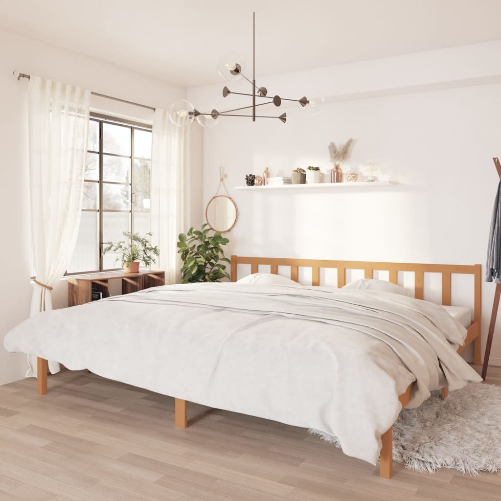 vidaXL Rama łóżka, miodowy brąz, lite drewno sosnowe, 180x200 cm