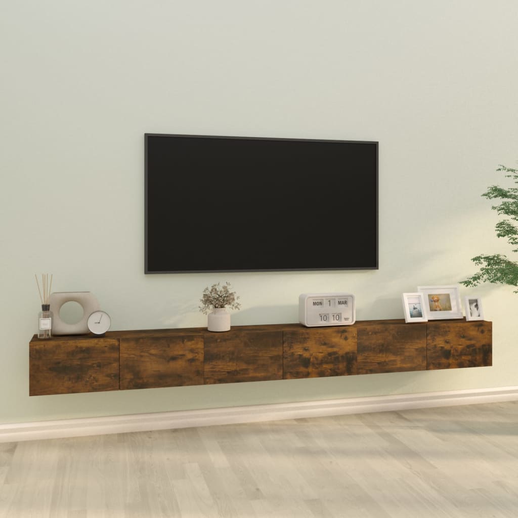 vidaXL Zestaw 3 szafek TV, przydymiony dąb, materiał drewnopochodny