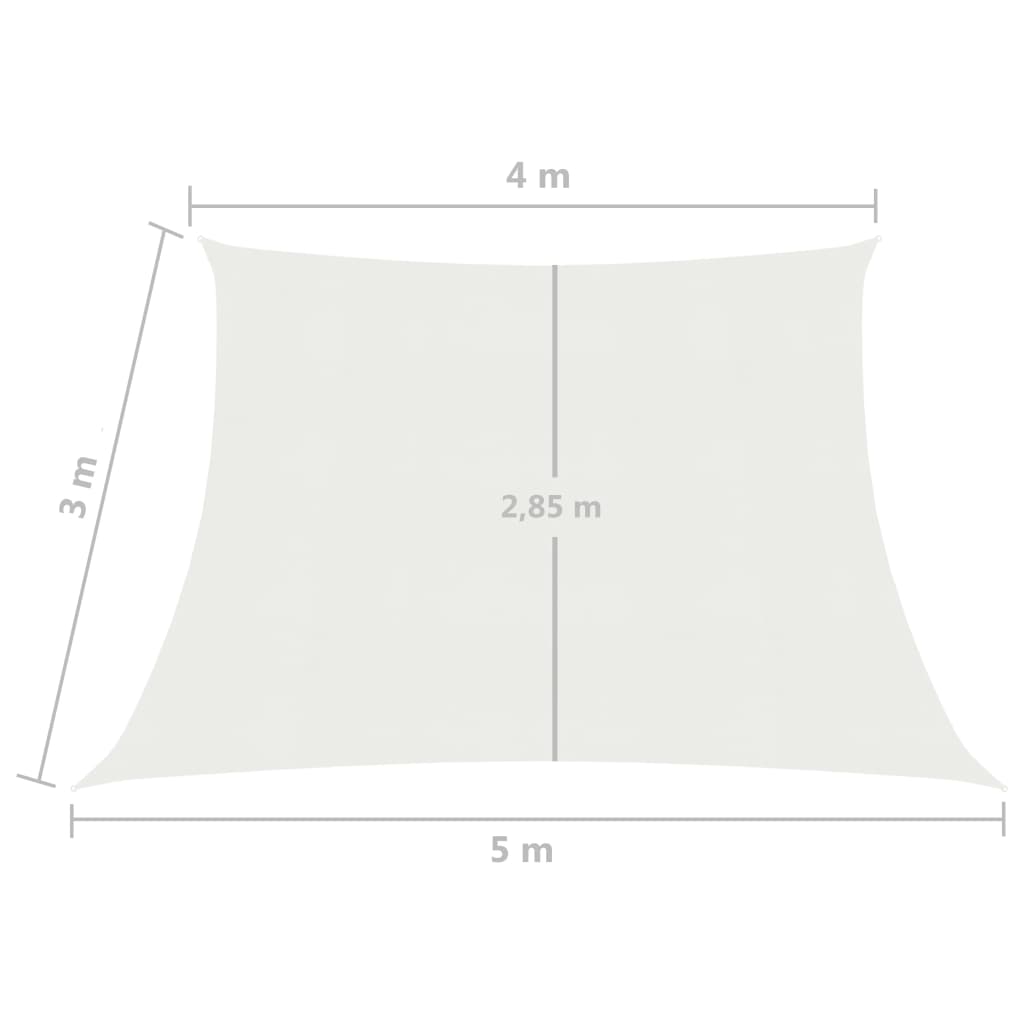 vidaXL Żagiel przeciwsłoneczny, 160 g/m², biały, 4/5x3 m, HDPE
