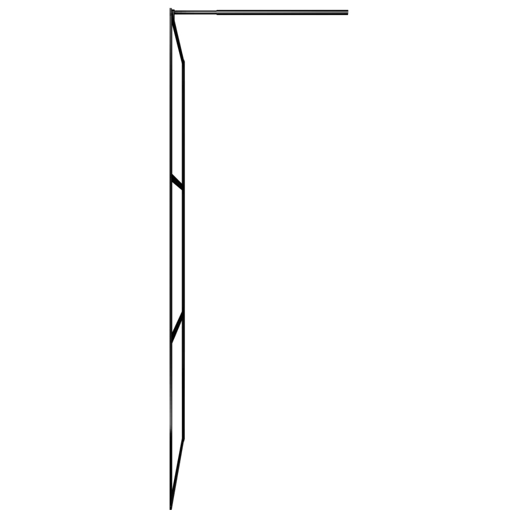 vidaXL Ścianka prysznicowa z półką, czarna, 90x195 cm, ESG i aluminium